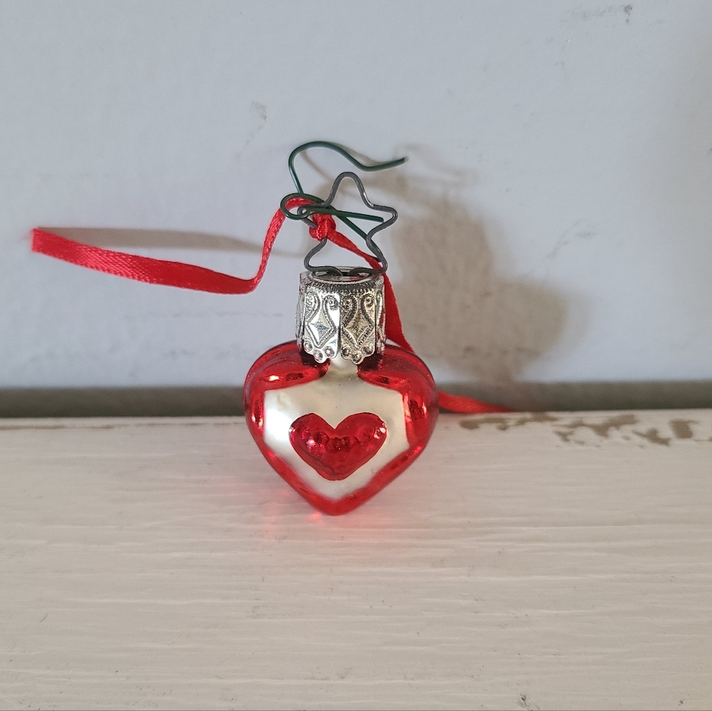 Vintage Inge Glas Heart Christmas Ornament Germany